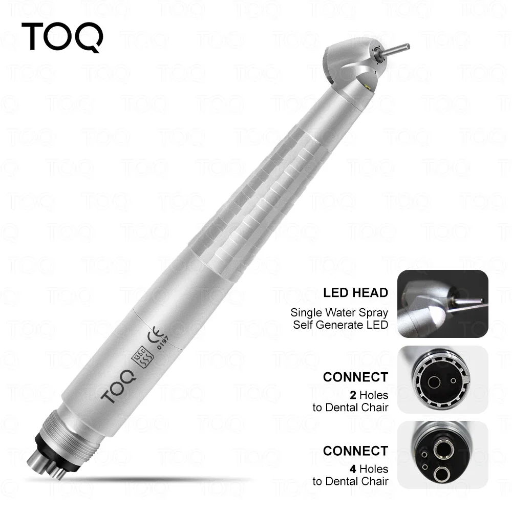 

High Speed Dental 45 degree handpiece LED Single point water spraying E-generator Integrated Push Button Turbine 2/4Holes