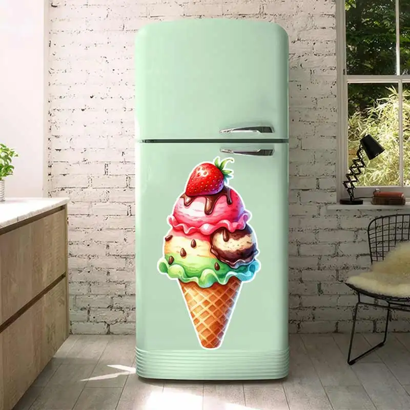 

Summer Ice Cream Wall Stickers Kitchen Decoration Dining Room Living Room Cabinet Refrigerator Home Decoration Decals M1191