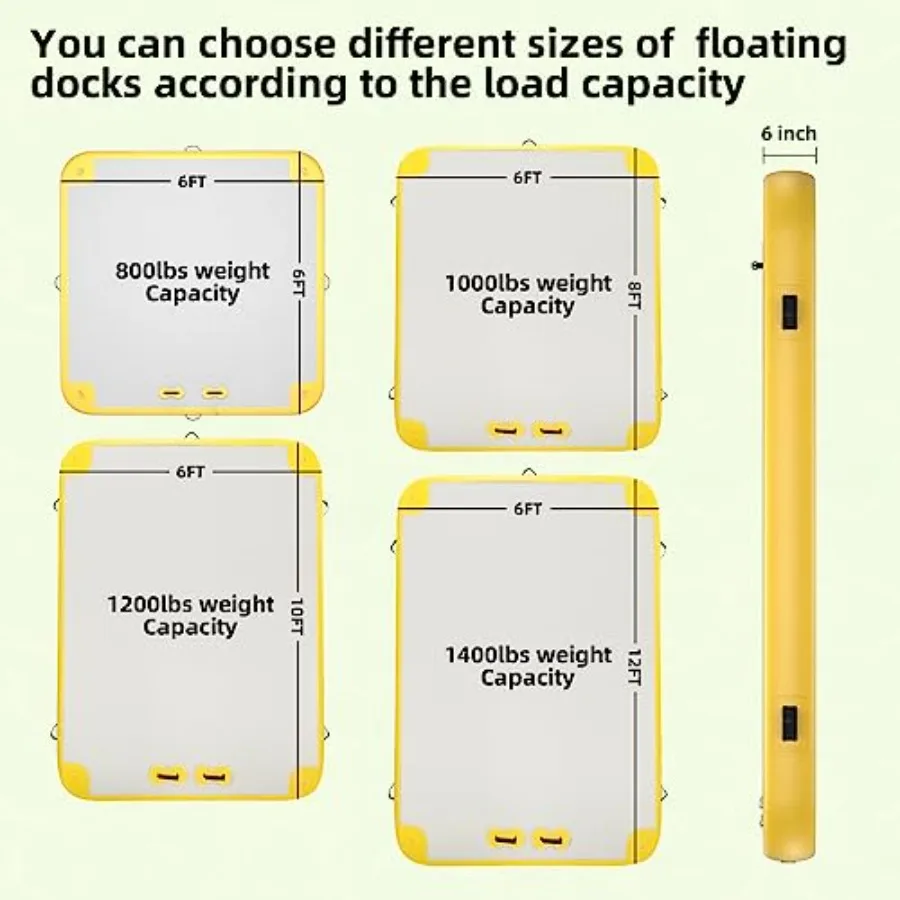 Lake, pool, beach, ocean use; PVC material; blue; ultra-stable inflatable floating dock platform for multi-person relaxation