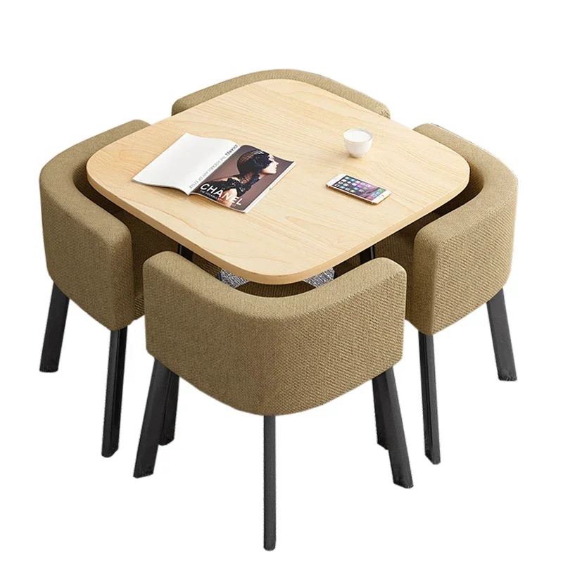 Set 4 Chairs Kitchen Tables Mobile Round Center  Poker Table