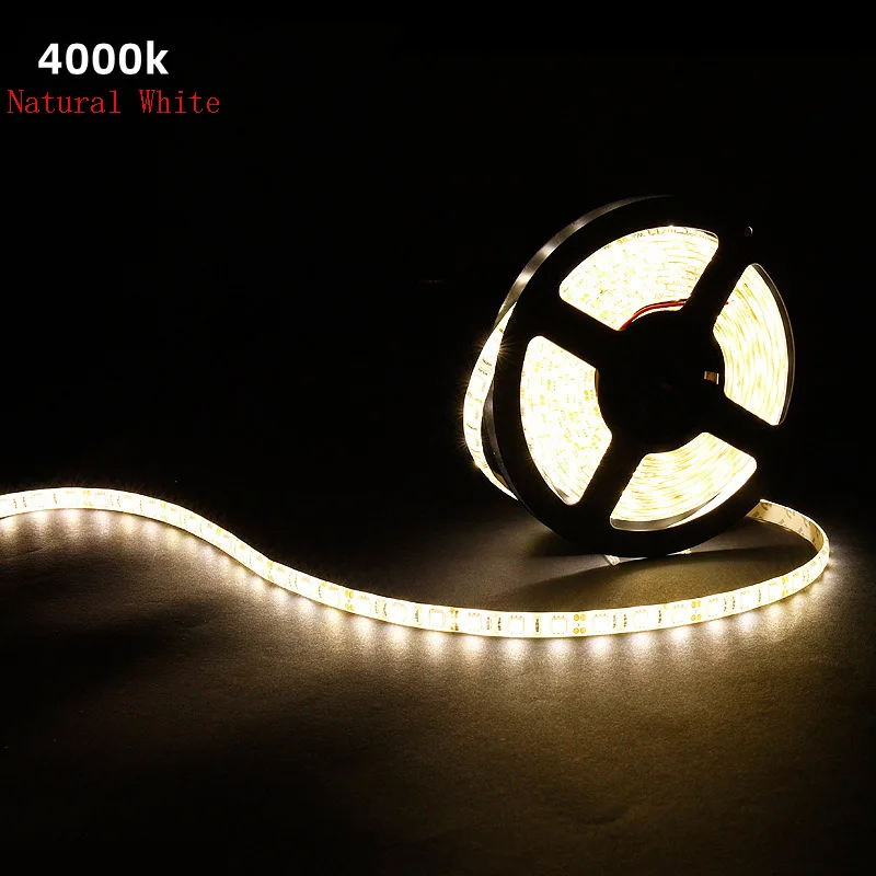 5m LED Flexible Soft Ribbon Strip Tape RGB 2000k 3000K Nature White 4500K 6500K Colored  Caravan Car Truck  Machine Home Outdoor