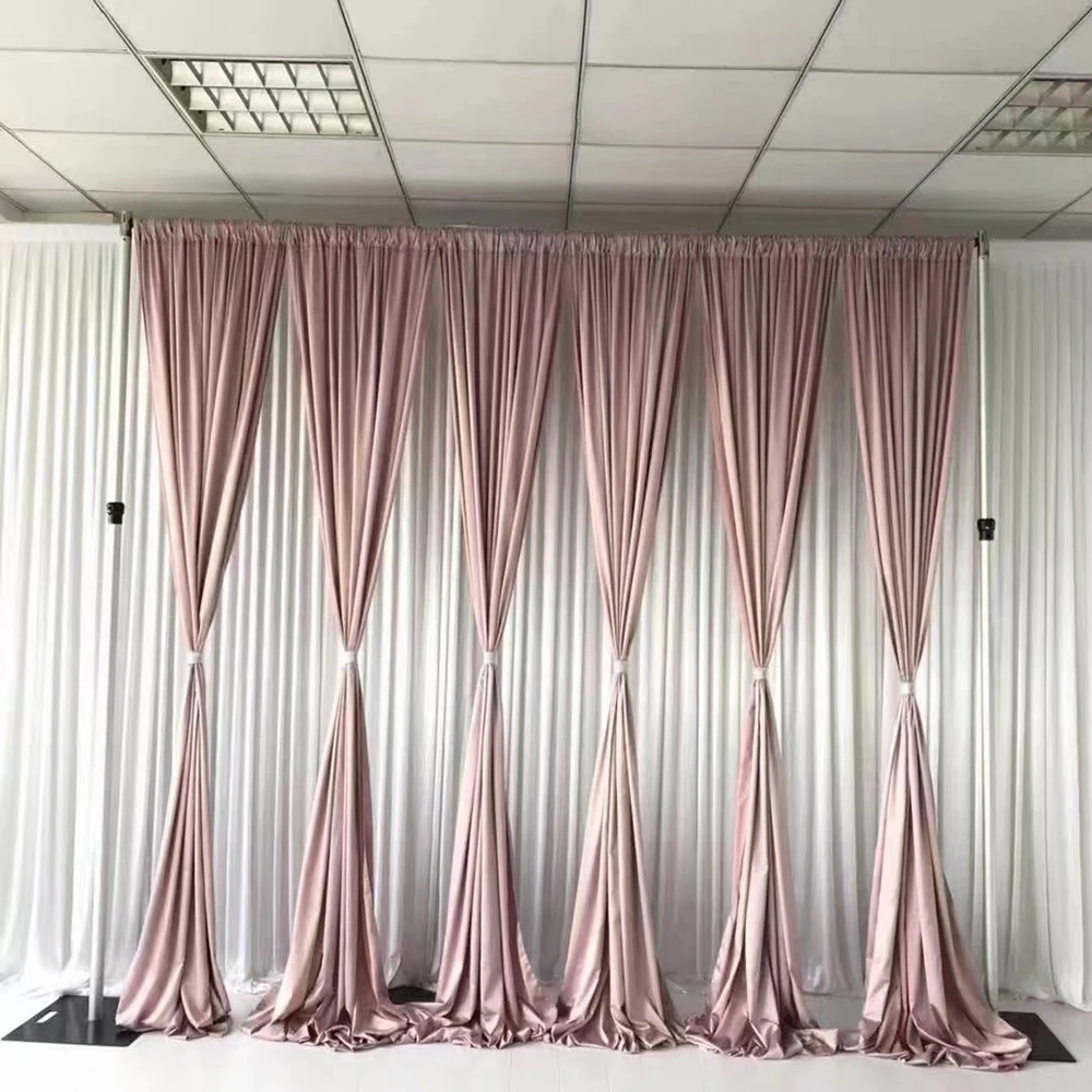 10ft-10ft Stage Celebrtaion Birthday Wedding Photo Drapes Fabric Decoration Baby Shower white curtain backdrop