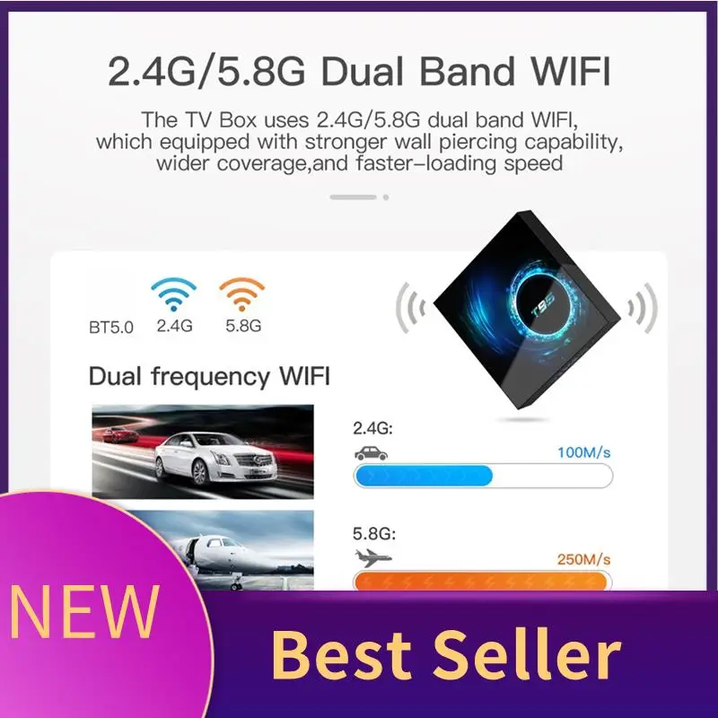 

HFES T95 Smart TV Box 6K 2.4G & 5G Wifi Support BT 6K 32Gb 4K Quad Core Android 10 Set-Top Box Media Player(EU Plug)