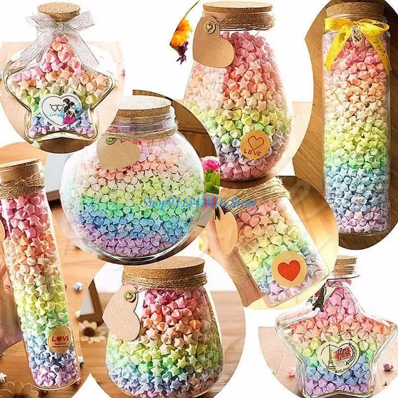 30pcs Luminous Lucky Star Folding Paper Lucky Star Paper Ribbon