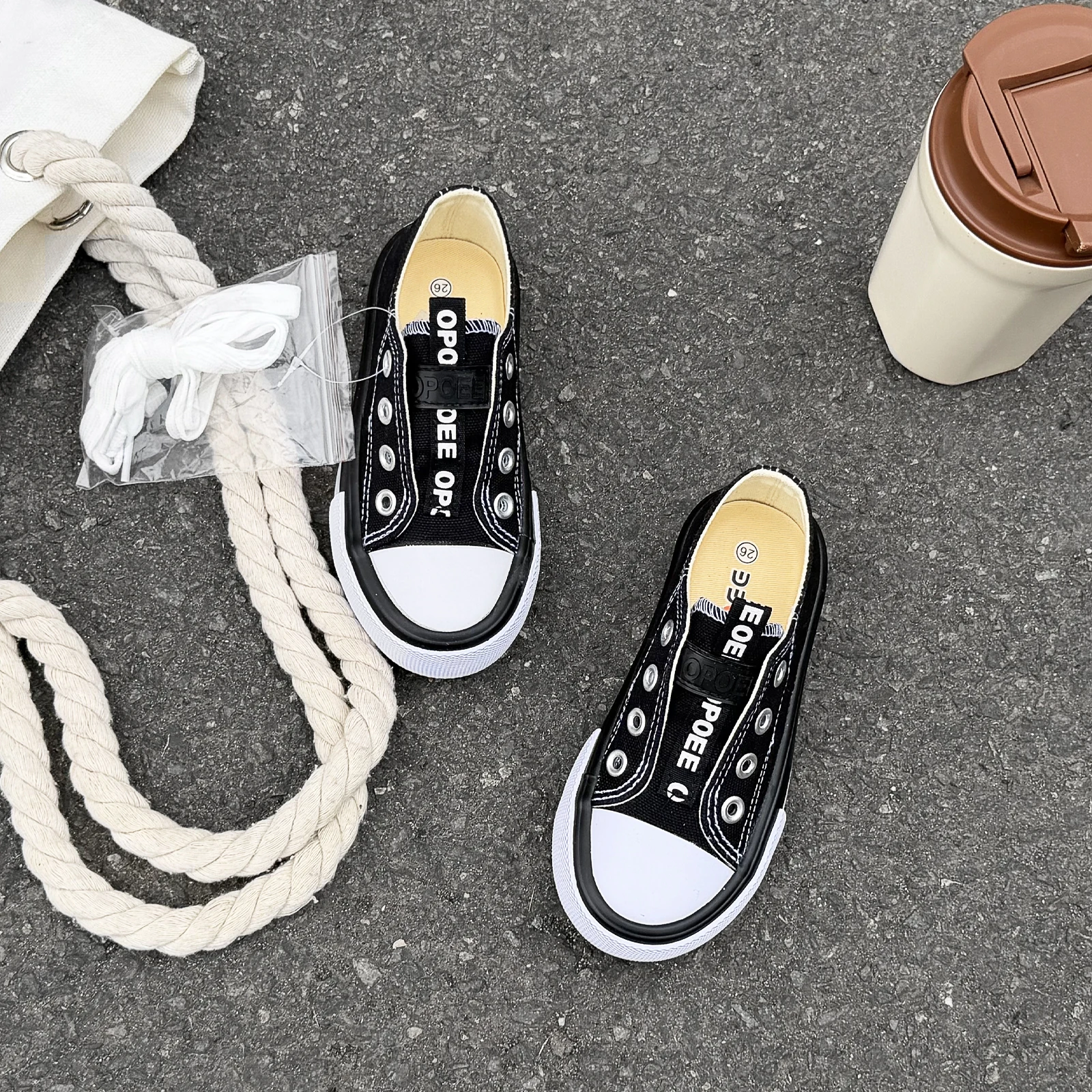 0308 Solid Color Children's Canvas Shoes, Boys' and Girls' Board Shoes, Soft Soled Breathable Korean Board Shoes, Fashionable Sh