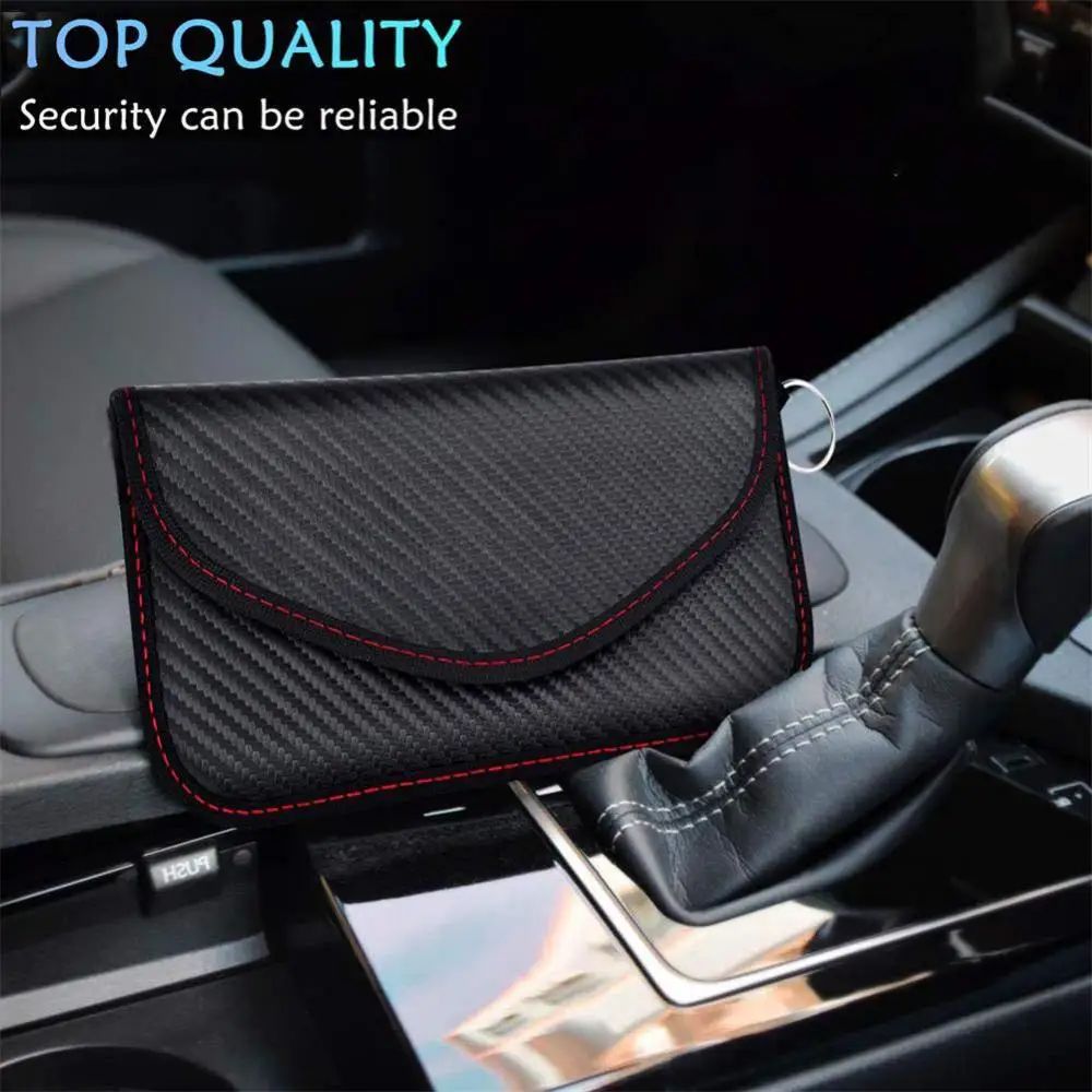 Signal Blocker Pouch For Car Cell Phone Car Keys Anti-Radiation Signal Shielding Pouch Safe Signal Blocking Case Auto Accessory