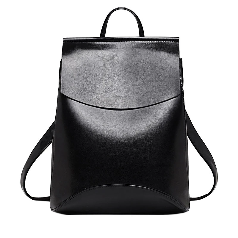 

Fashion Backpack Leather Backpack Girl School One Shoulder Black Bag