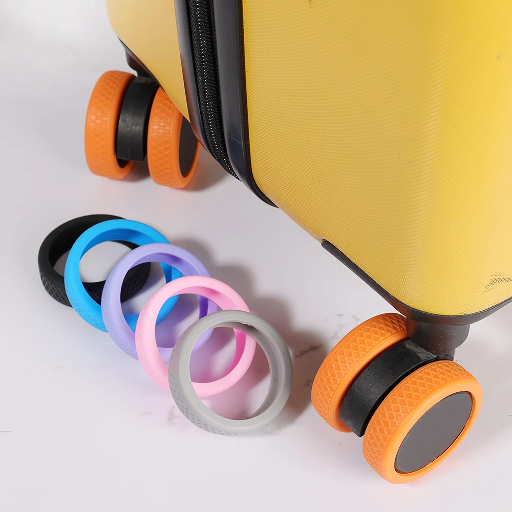 8/24PCS Luggage Wheel Protector Silicone Suitcase Roller Reduce Noise Anti-Friction Protective Sleeve Luggage Castor Accessories