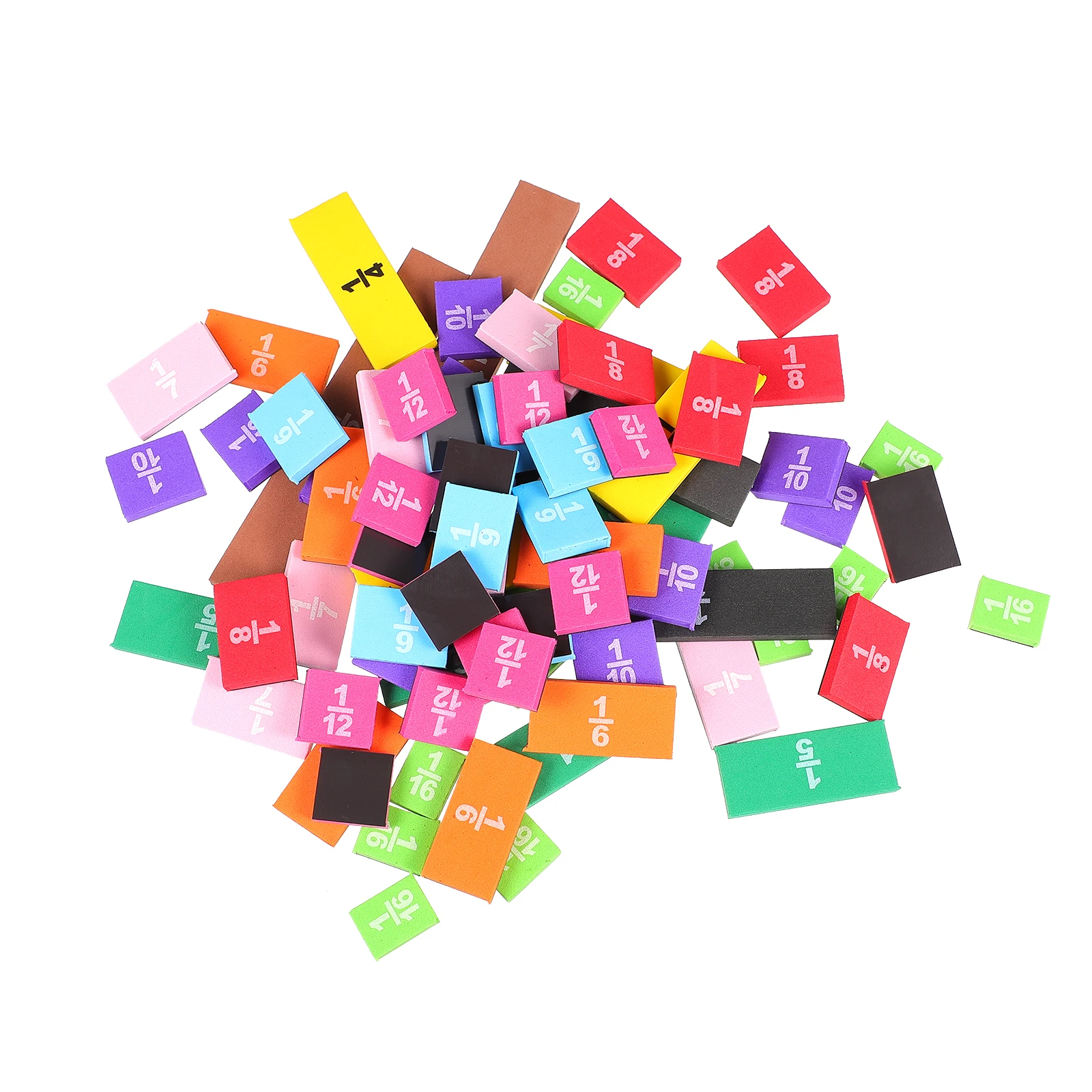 1 ชุดบล็อกเศษส่วนคณิตศาสตร์ บล็อกเรียนรู้ระดับพรีเมียม สีสันสดใส ของเล่นเสริมพัฒนาการสำหรับเด็ก ทนทาน ของเล่นเด็ก ของเล่นเสริมพัฒนาการเด็กเล็ก
