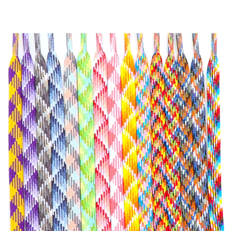 

1 Pair Colorful Striped Laces for Sneakers Quality 1cm Width Flat Shoelaces Rubber Band for Men Women Casual Shoes Accessories