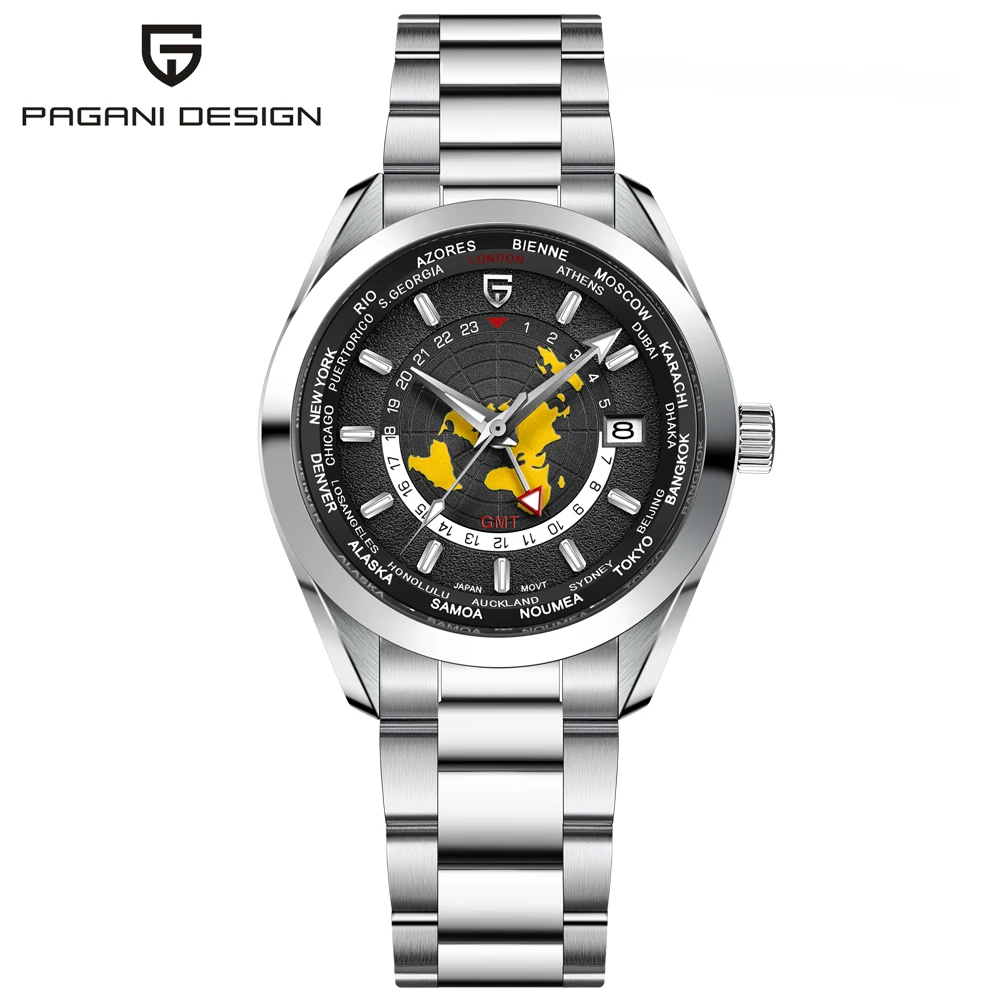 2026 New PAGANI DESIGN GMT Mens Mechanical Watches Top Luxury NH34 Automatic Watch For Men AR Sapphire Luminous Waterproof Clock image 3
