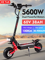EU LAFLY 3800W Dual Motor Max Speed 90km/h 11inch EScooter 60V 38AH Max Mileage 110km Foldable electric scooter Hydraulic Brake