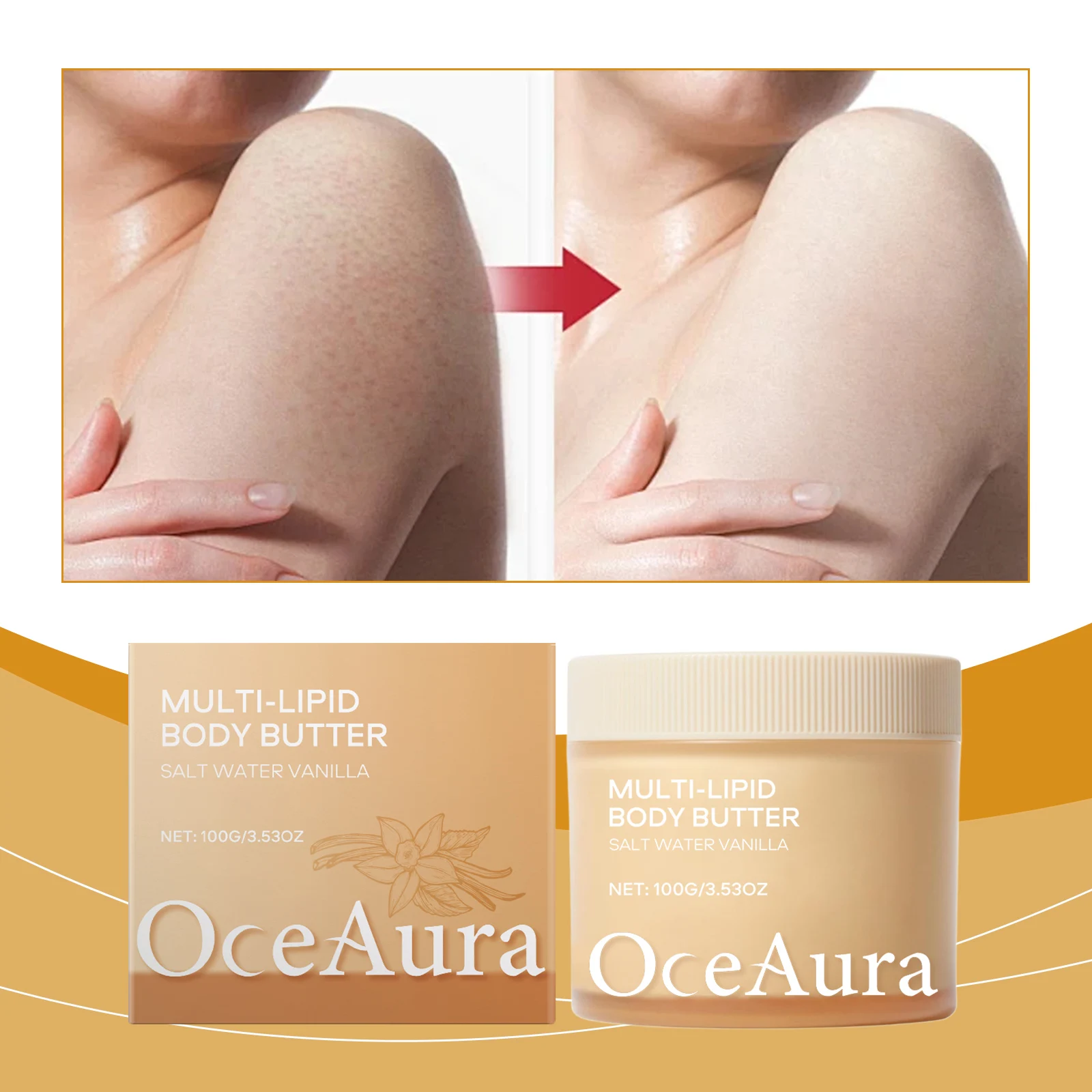 

Multi-Lipid Body Butter - Salt Water Vanilla | Ultra-Hydrating Deep Moisturizer for Dry Skin | 100g