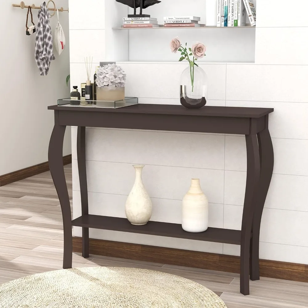 

Narrow Console Table, Chic Accent Sofa Table, Entryway Table, Espresso