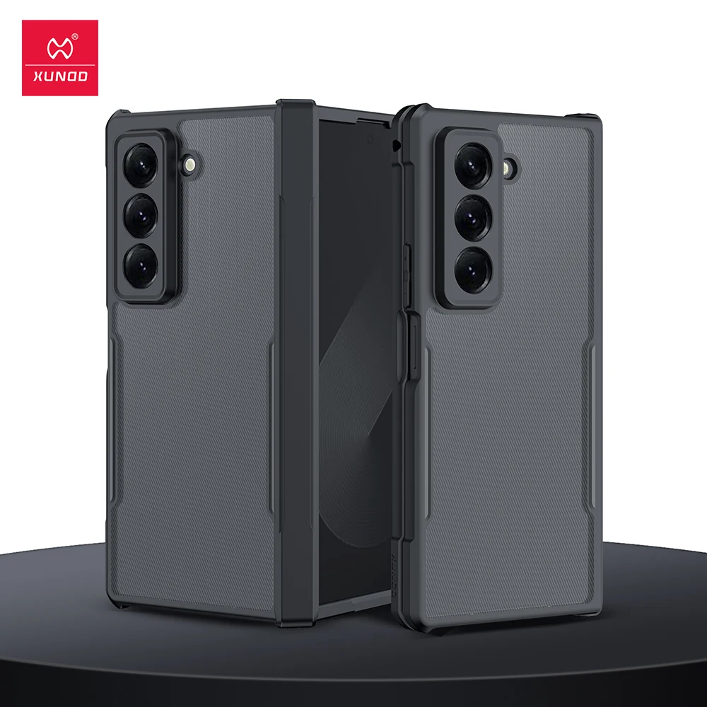 XUNDD For Samsung Galaxy Z Fold 6 SE Case Shockproof Airbag Hinge Protection Magnetic Stand Clear TPU PC Cover Foldable Case