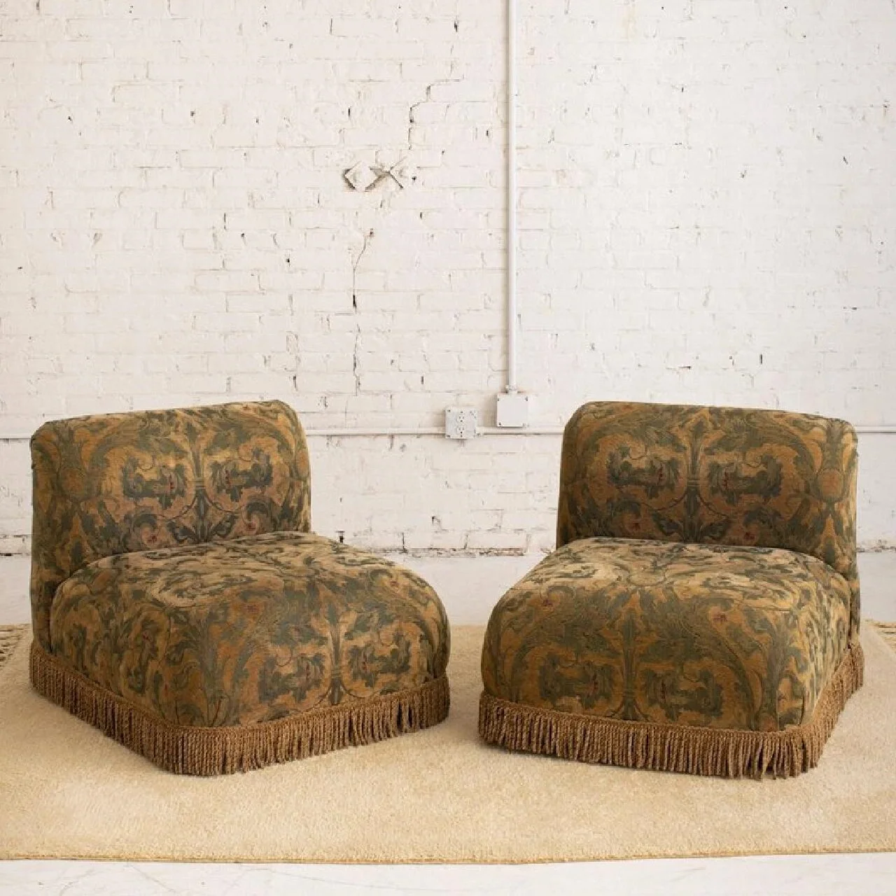 Rural retro printed fabric fringed design personalized leisure chair