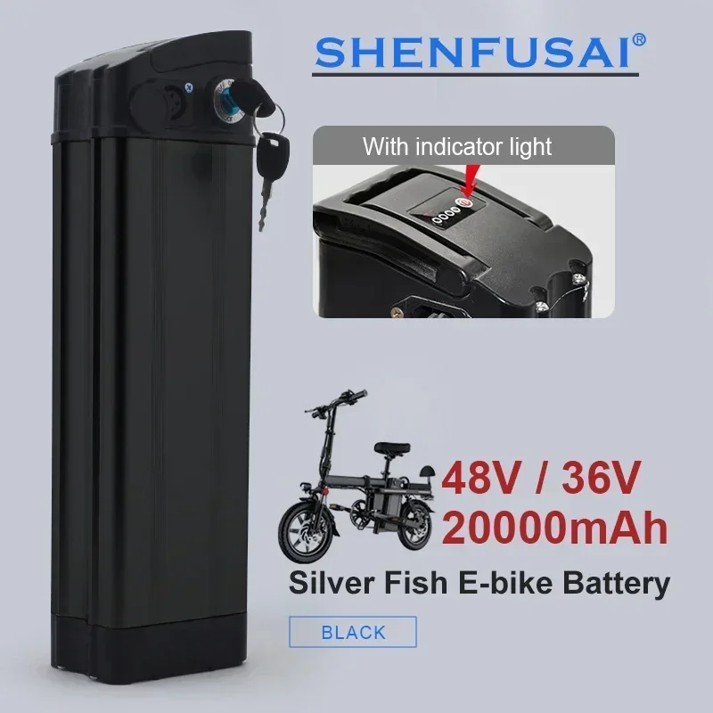 

R8 Electric Bicycle Battery 48V20Ah 25Ah Silver Fish Battery Suitable for Shengmiro MX20 GORTAT Q80 Folding Bicycle 1000W 1500W