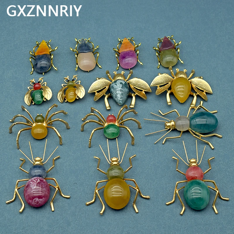 Fashion Insect Brooches for Women Accessories Gold Color Metal Pins Big Resin Beetle Brooch Party Broches Para Ropa Mujer Gift