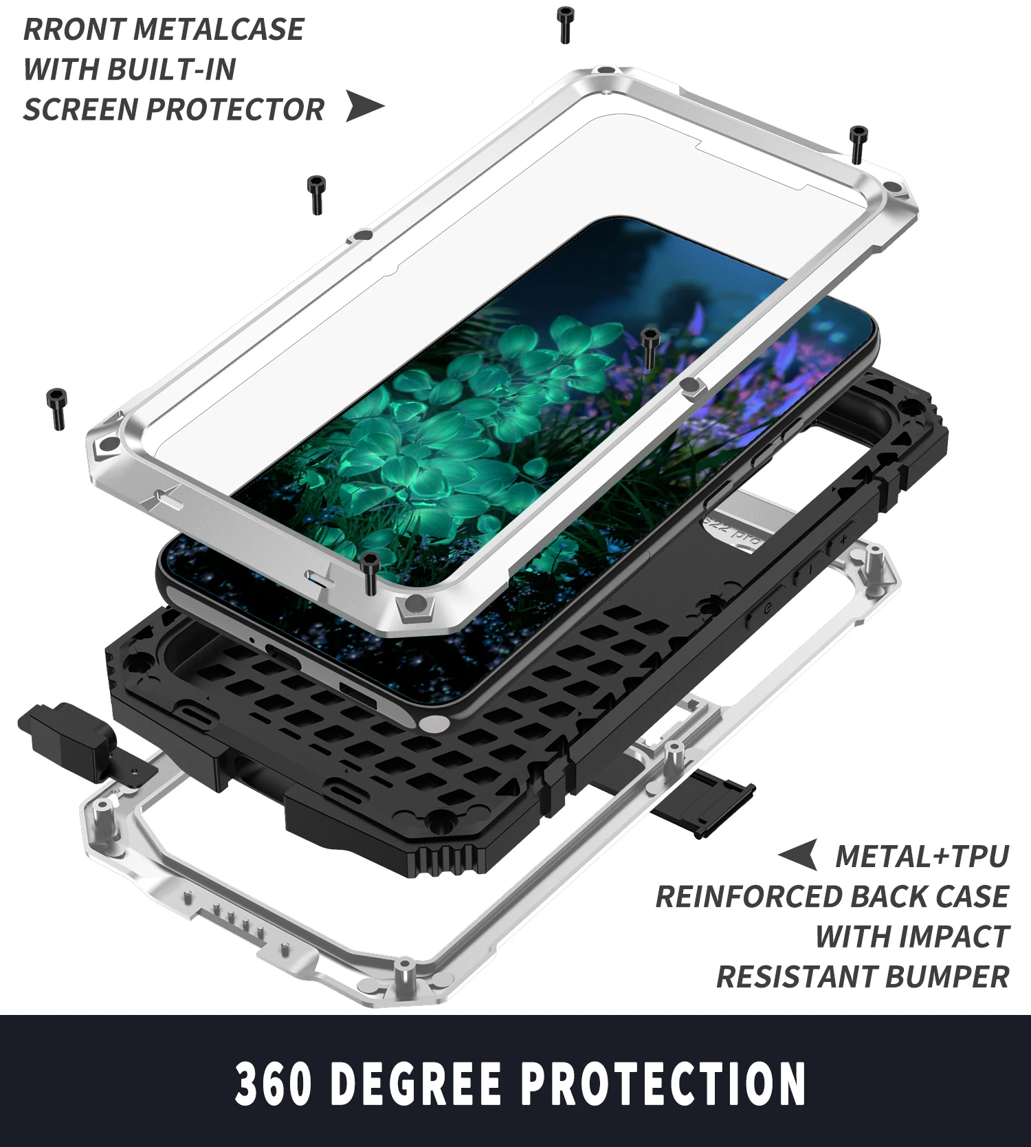 Rugged Armor Shockproof Protective Case for Samsung galaxy S24 S23 S22 S21 Ultra S20 Plus Note 20 A32 5G Aluminum Metal Cover