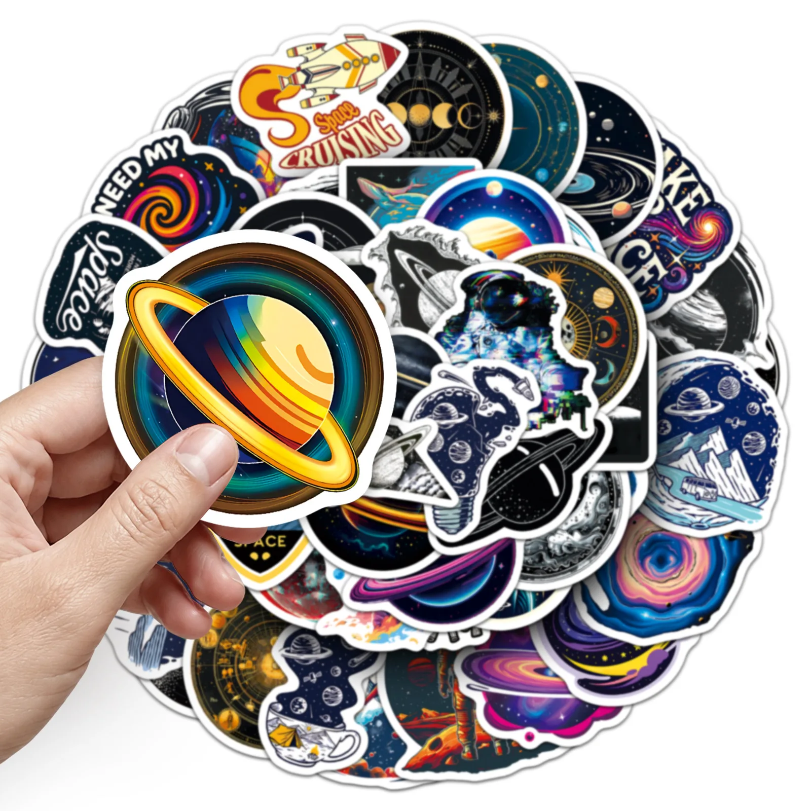 50PCS Space Planet Astronaut Stickers Galaxy Rocket Solar System Waterproof Decor DIY for Laptop Water Bottle Luggage