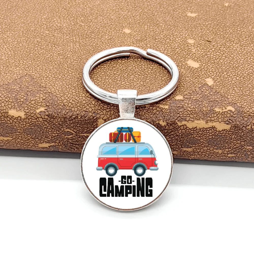 1Pc Stylish Camper Go Camping Keychain Jewelry Gifts