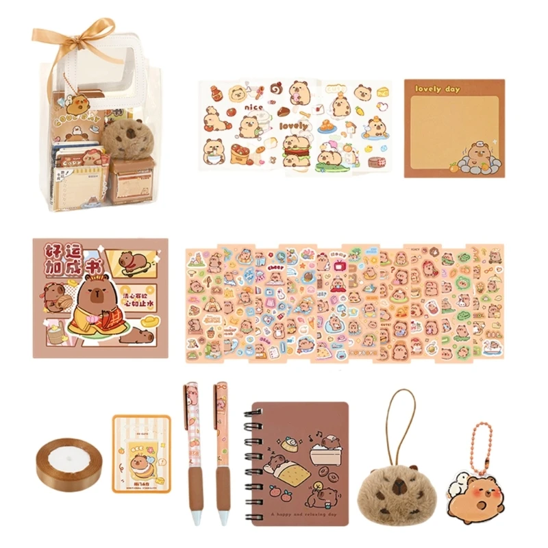 fournitures scolaires pour enfants, 73/105/127 pièces, comprend petit carnet notes, stylo à bille en papier,