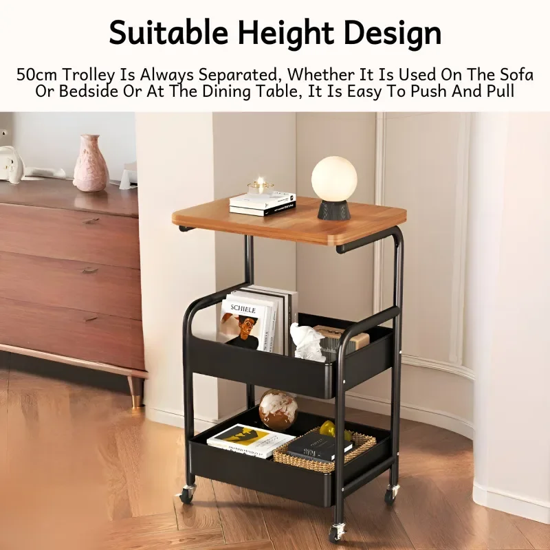 Multi-Purpose Wheeled Movable Storage Stand - Double-Layer Organizer for Home, Highly Efficient Small Items & Essentials Holder