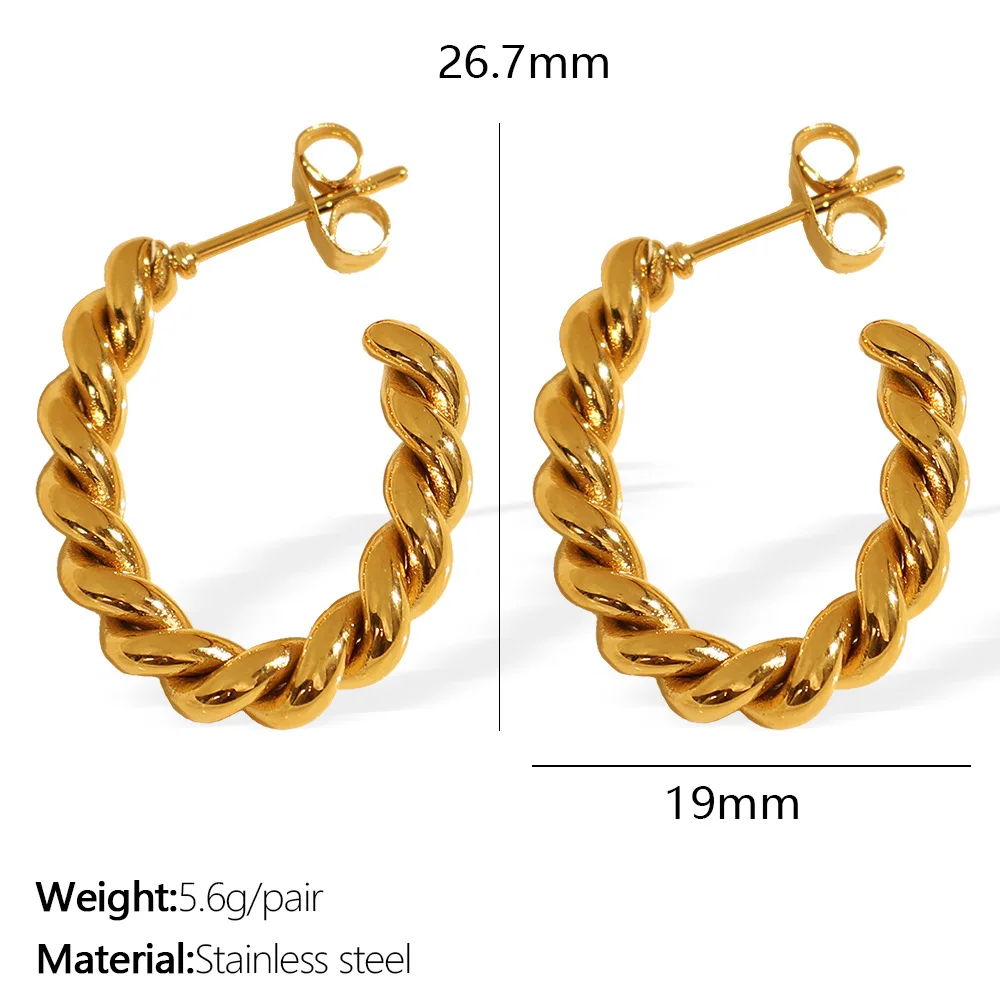 Keen on Earrings French Vintage Fried Dough Twists Women's New Premium Circle Twist Fashion Design Gift New