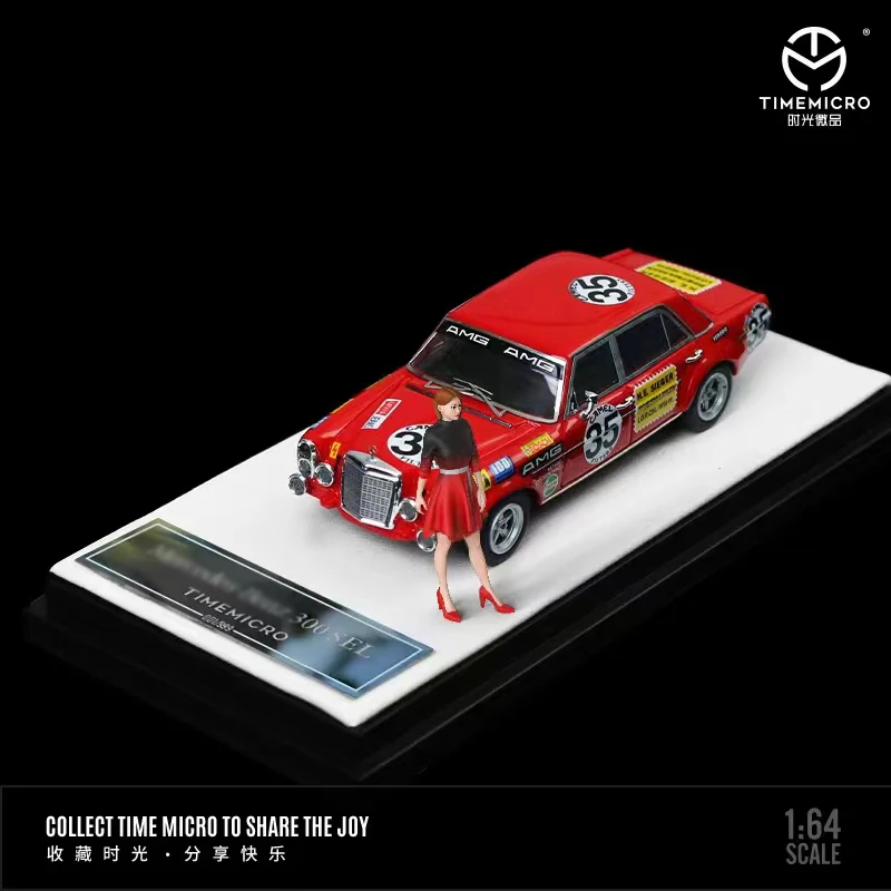 Time Micro 1:64โมเดลรถ300 SEL Red Pig No.35อัลลอยด์