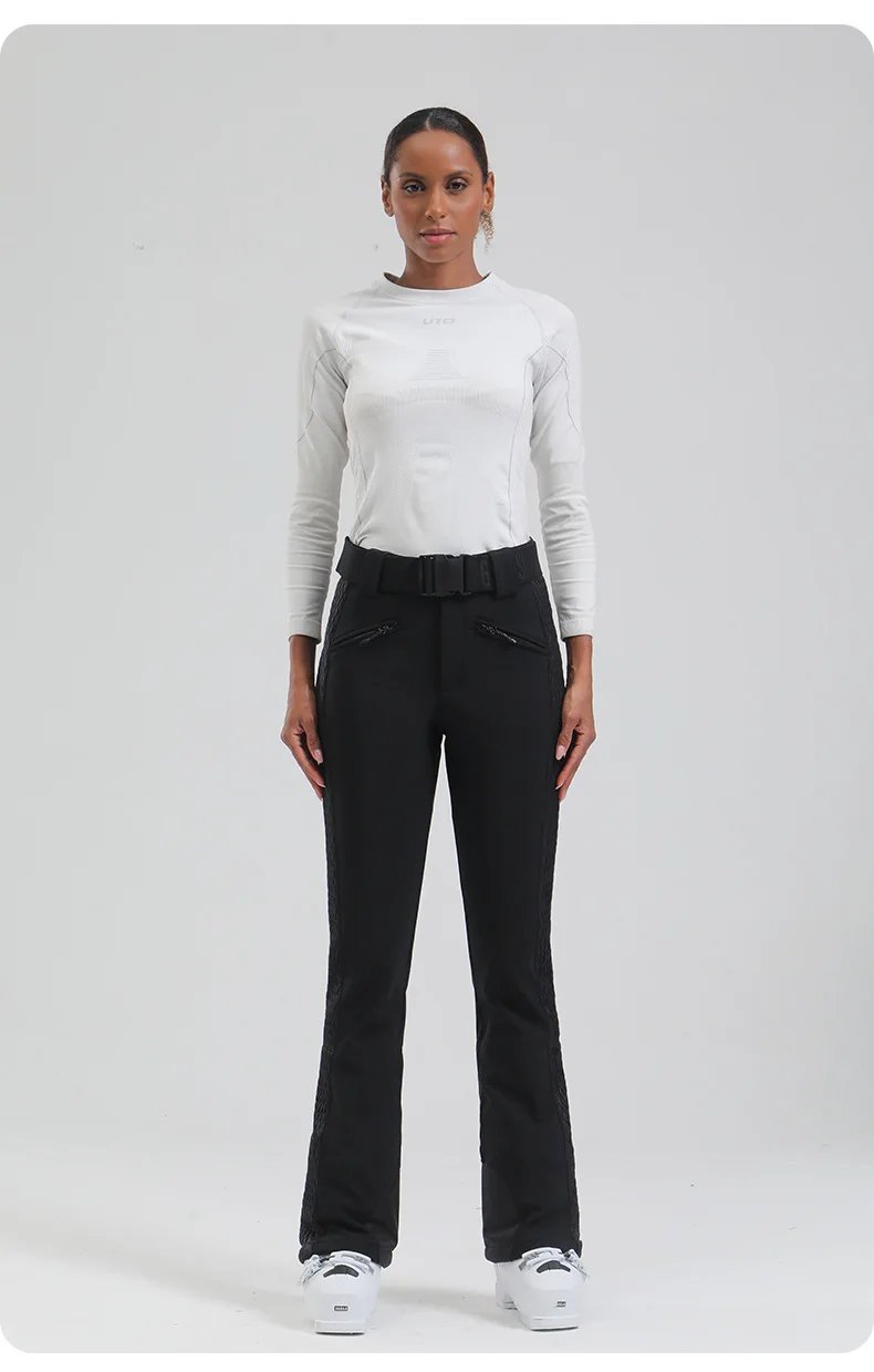 Gsou Snow Damen-Skihose, Snowboardhose, winddicht, wasserdicht, Winter-Skihose, -30 Grad, bequemes, geteiltes Design – Detail 14