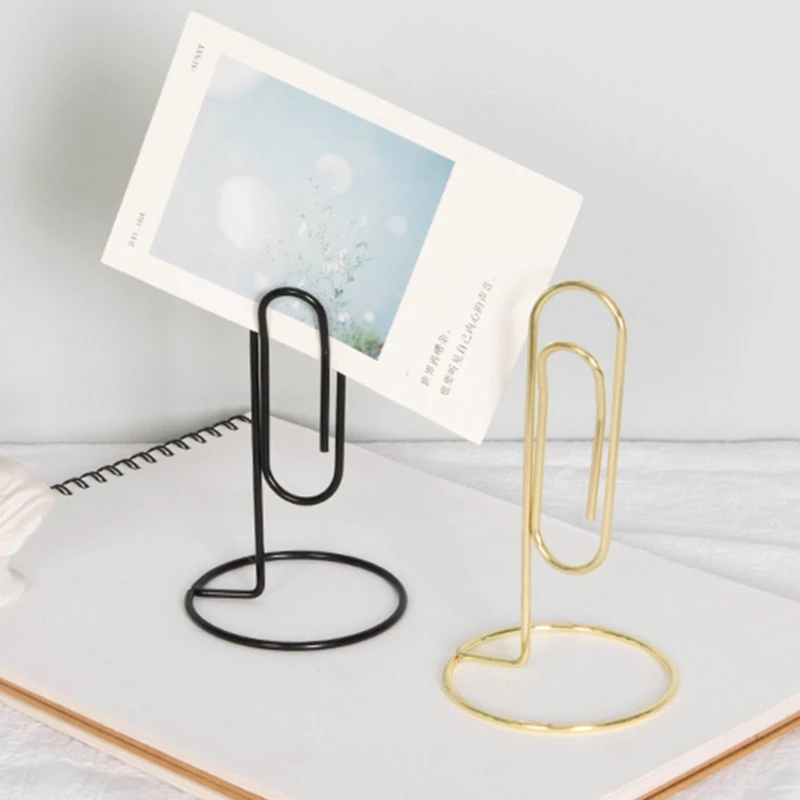 

Nordic Paper Clip Table Card Memo Holder Stand Photo Clips Holder Message Folder Desk Stand for Paper Note Memory Photo