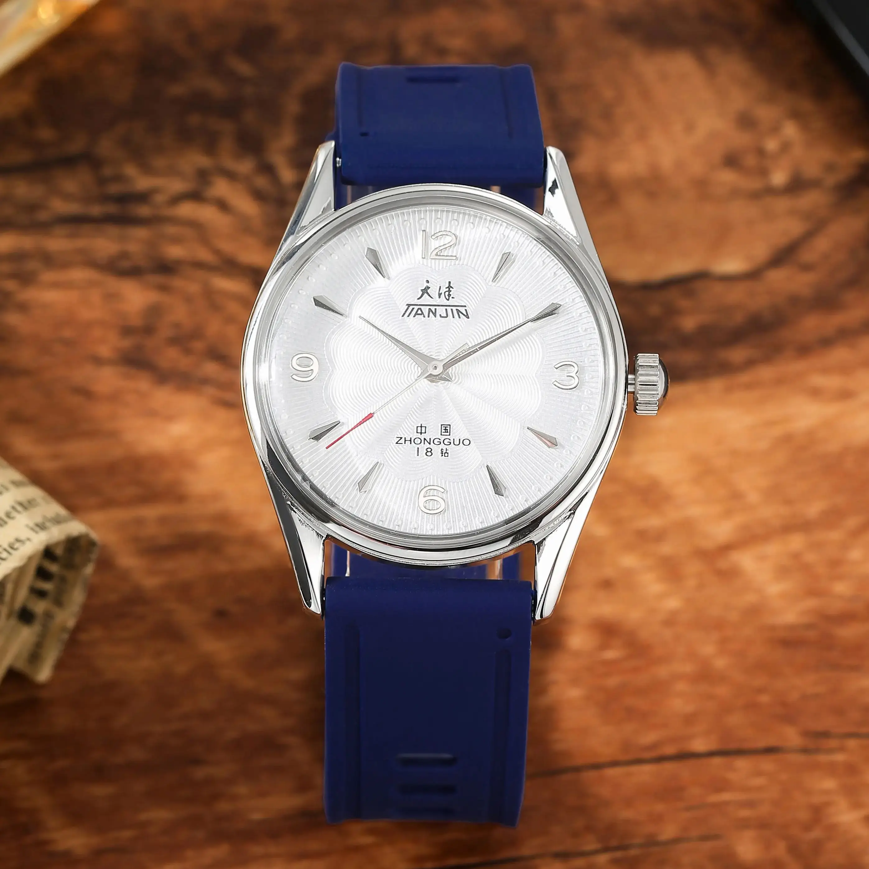 

Механические часы Tianjin для мужчин с ручным заводом, механизм Shanghai 8120, 38 мм, нержавеющая сталь, водонепроницаемые