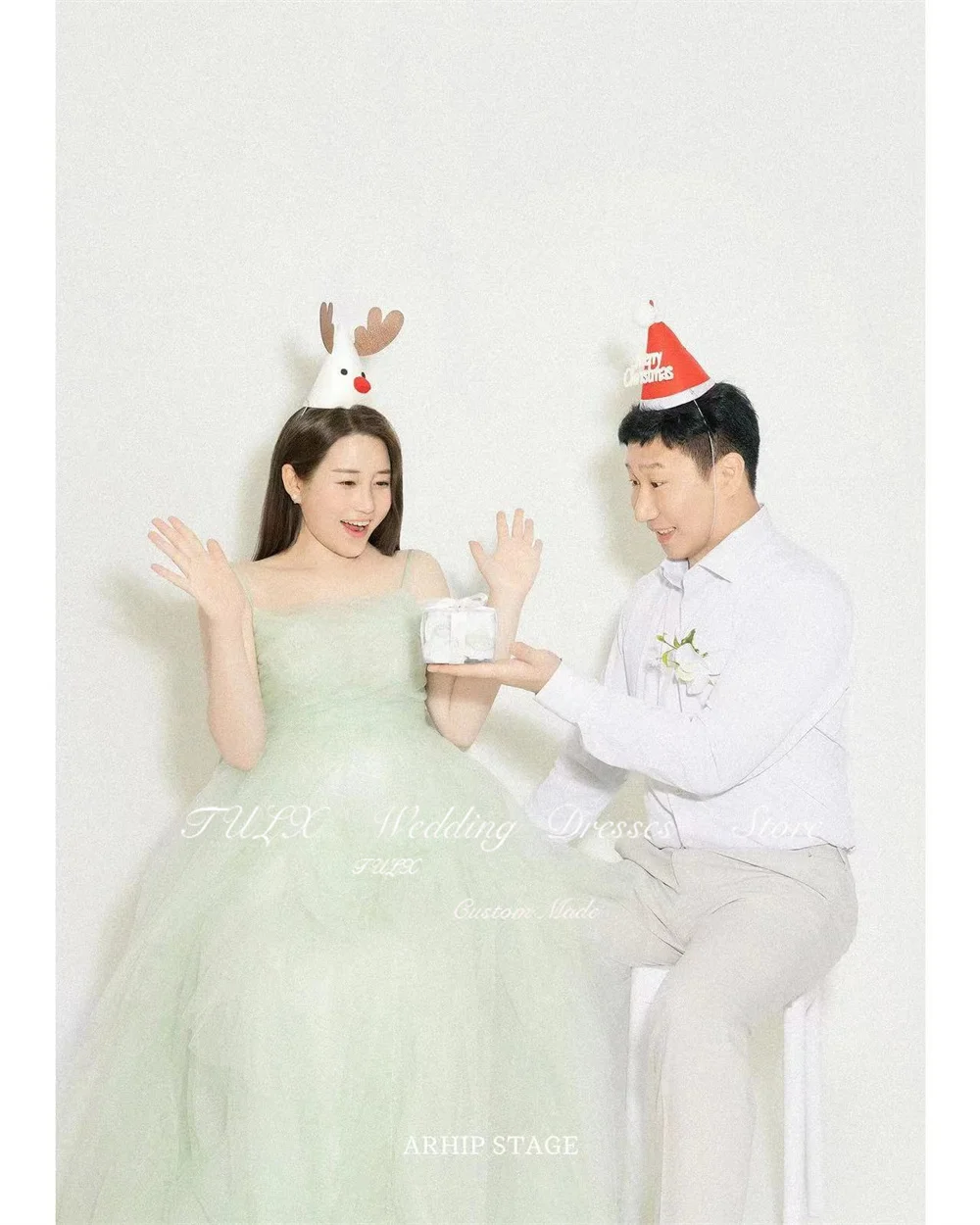 TULX Light Green Tulle Spaghetti Strap Wedding Dress Photo Maternity Women Fairy Dresses Long Bridal Gown Corset 웨딩드레스