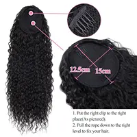 24 Inch Curly Ponytail Extensions Synthetic Deep Wave Drawstring Ponytail For Black Women With Clip In Thick Ponytail Synthetic 4