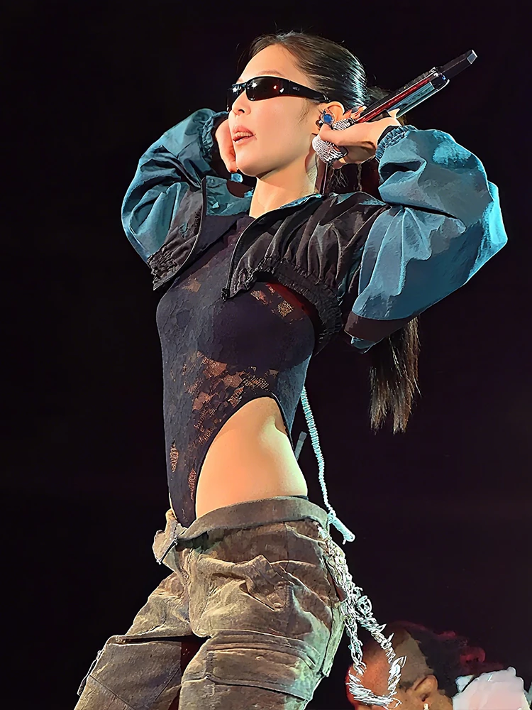 Cutenew الجاكار هوتي الاتجاه ارتداءها المرأة مثير شيك انظر من خلال نحيل الأزياء البرية الشرير الشارع منتصف الليل النشاط كلوبوير