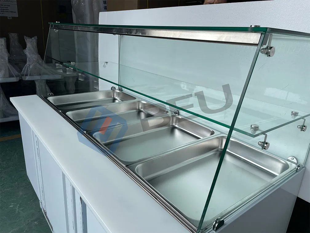 Custom Commercial Salad bar Display Refrigerator air Cooling Stainless Steel Pizza Refrigerator Counter Top Salad showcase