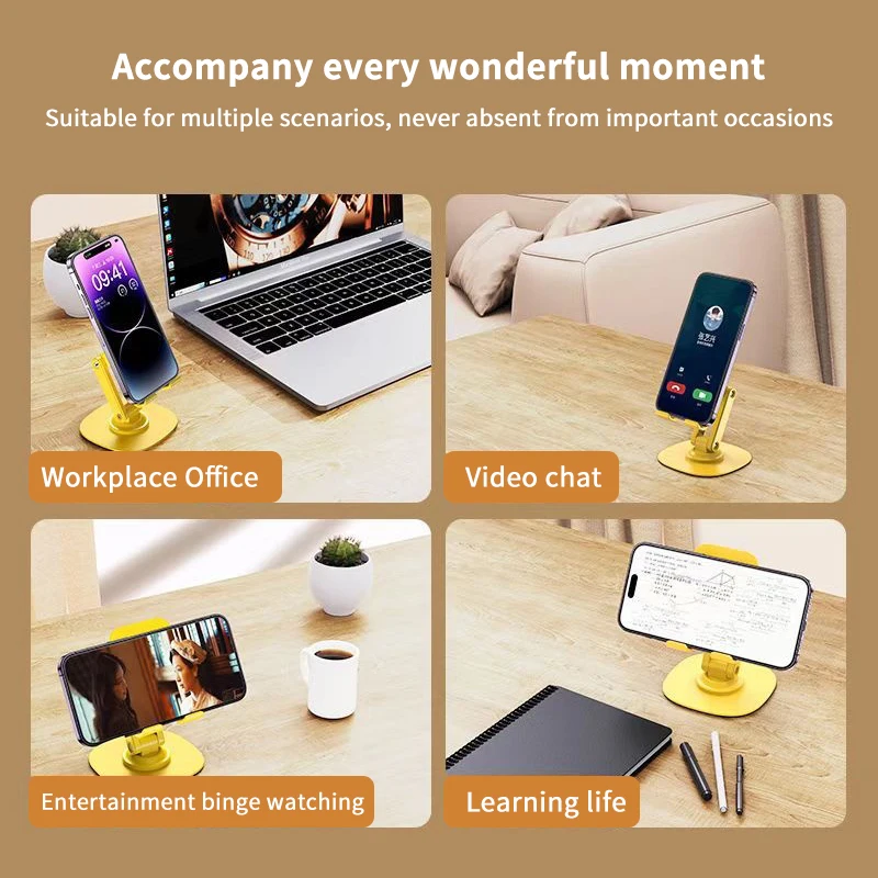 360 Rotation Metal Base Foldable Desktop Phone Holder Desk Lazy Tablet Stand Support Mount For IPhone IPad Xiaomi Tab Samsung