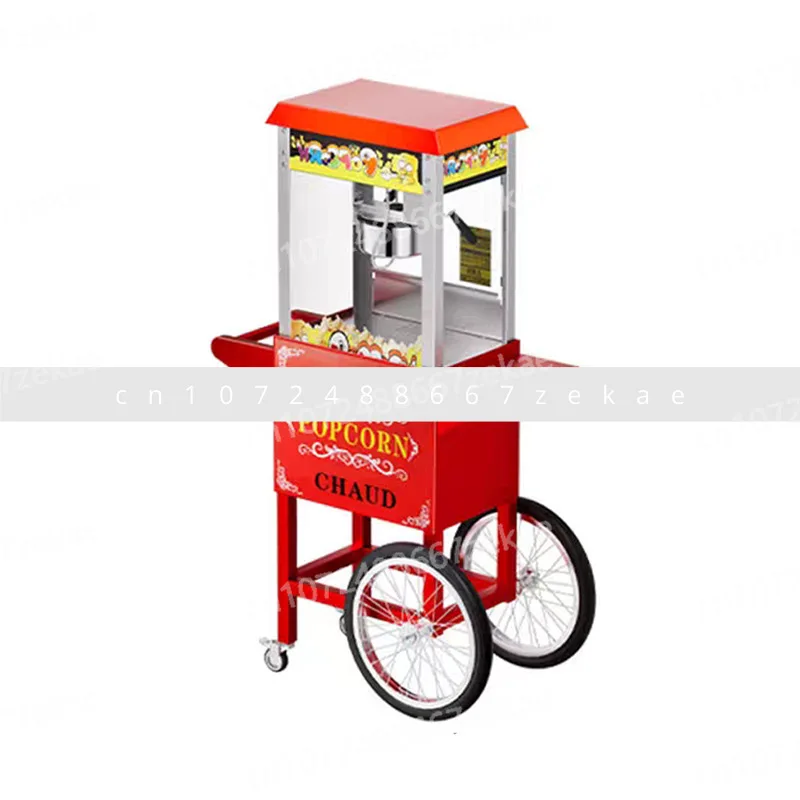 

Новая электрическая автоматическая машина для попкорна из нержавеющей стали с тележкой в идеальном состоянии.