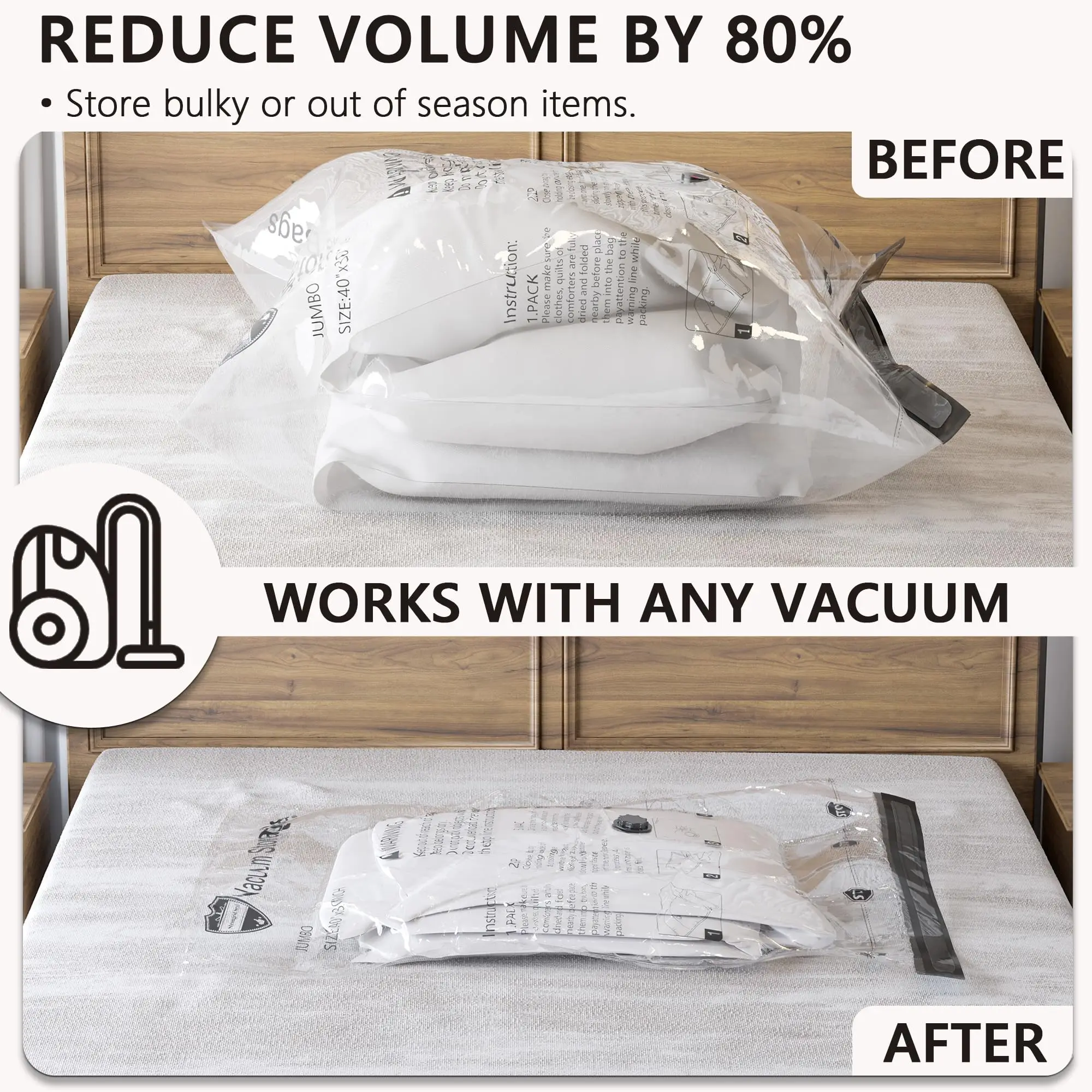 4pcs Vacuum Compression Bag Storage Bag Quilt Clothing Clothes Special Down Jacket Quilt Suitcase Travel Pumping Bag