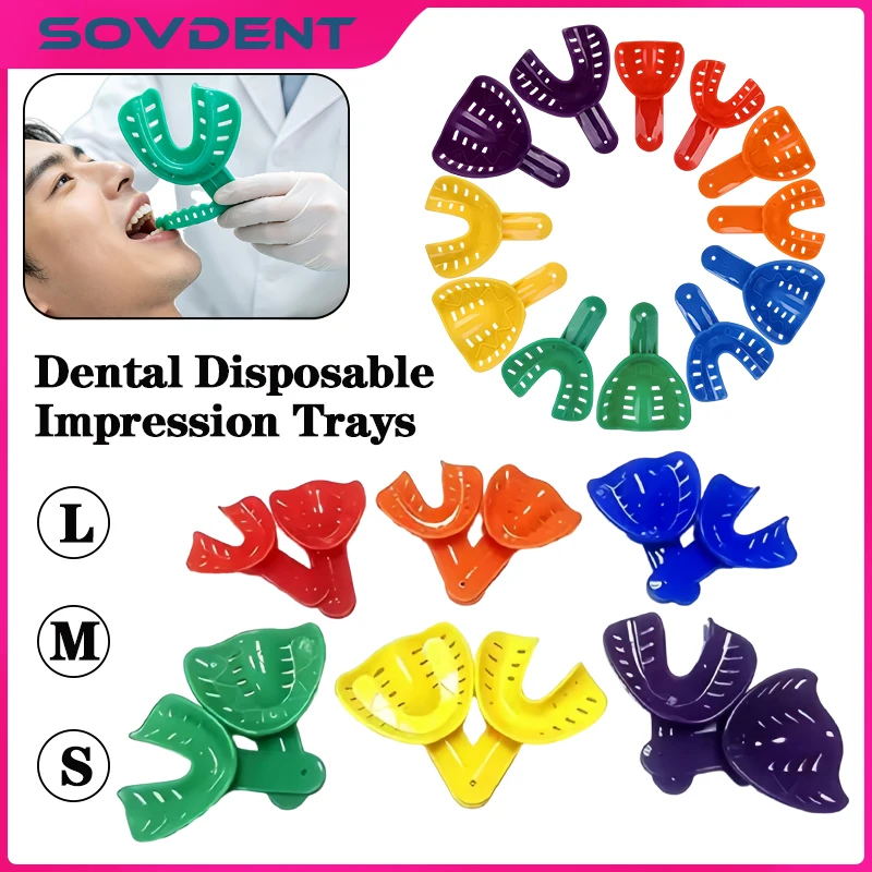 Dental Impression Trays Plastic Teeth Holder Trays Autoclavable for Childrens Adults Small Middle Large Cleaning Dental Tools