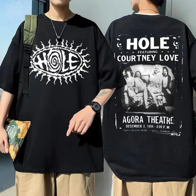 Alternative Grunge Rock Band Hole Featuring Courteny Love Agora Theatre Graphic T Shirt Men Women's Vintage Oversized T-shirts