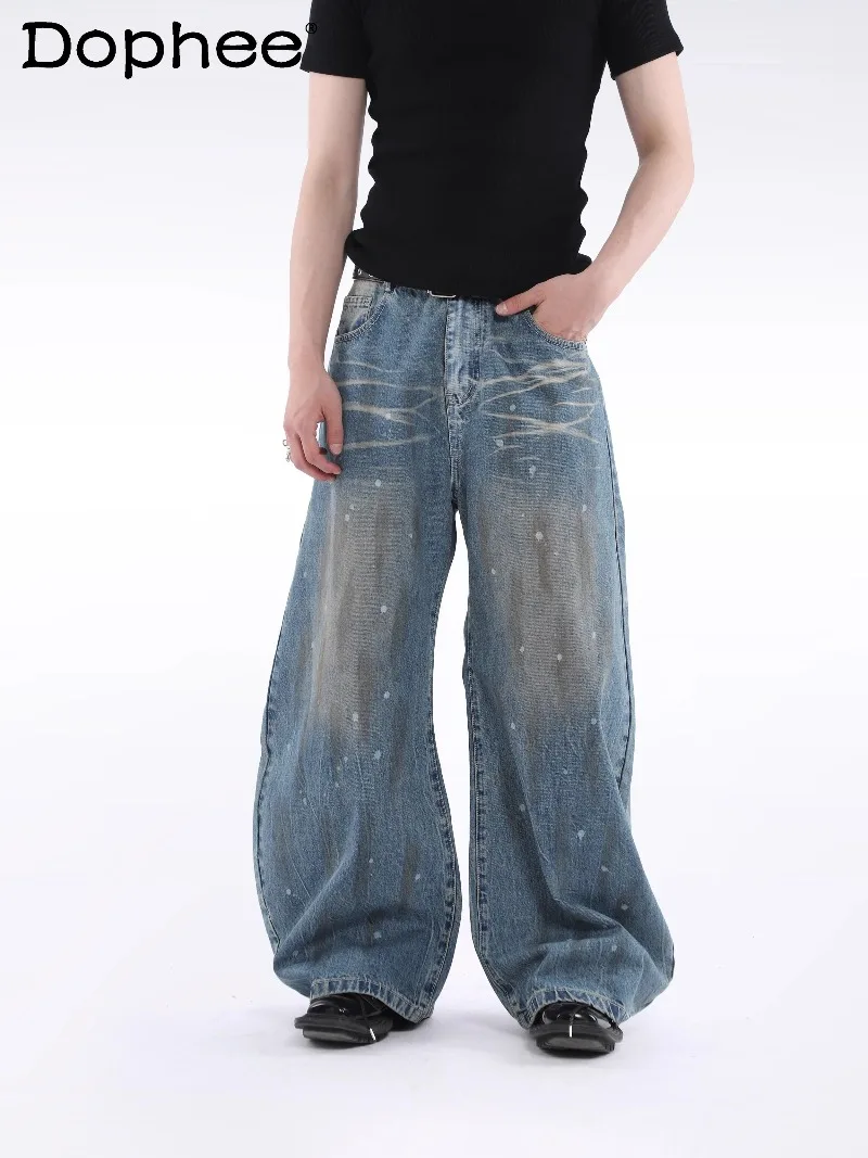 

American Retro High Street Design Heavy Loose Wide-Leg Pants Fashion Trend Casual Stylish Versatile Men's Trousers