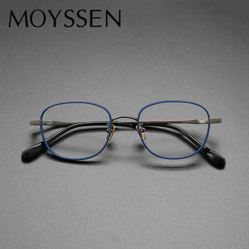 2022 Japan Handmade Ultralight Pure IP Titanium Men's Retro Square Frame Glasses Women High-end Optical Myopia Lenses Eyeglasses