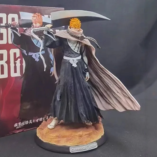 

33cm Shinigami Hollowfied Zangetsu – Ichigo Kurosaki (Standing Pose) Anime Figure Model Statue Collection Desktop Decoration Toy