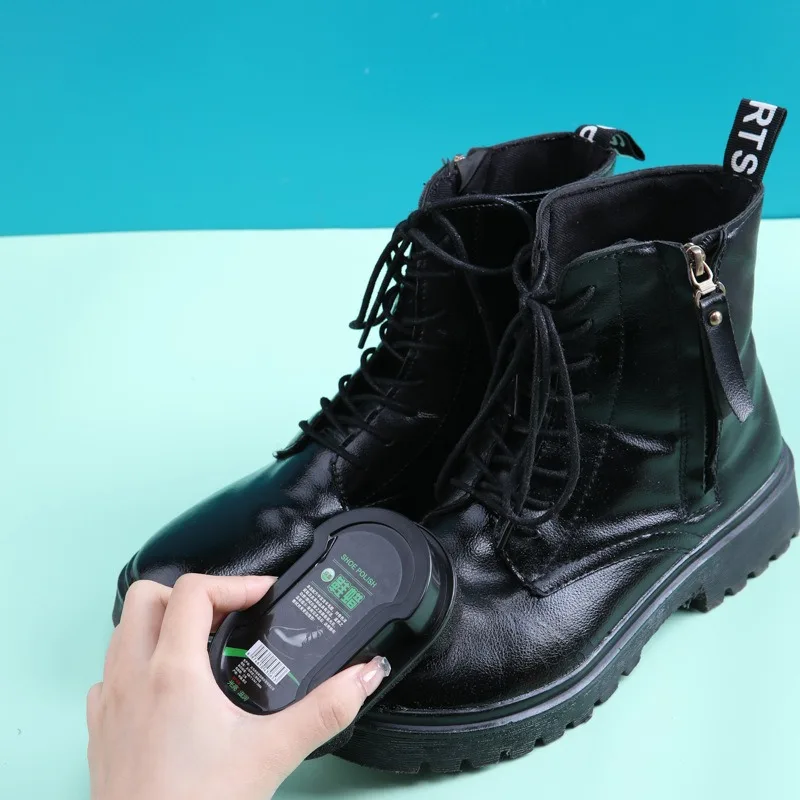 Shoe Polish Colorless Universal Brightening Maintenance Care Cleaning Shoe Wax Brush Double-Sided Sponge Shoe Cleaning Tool