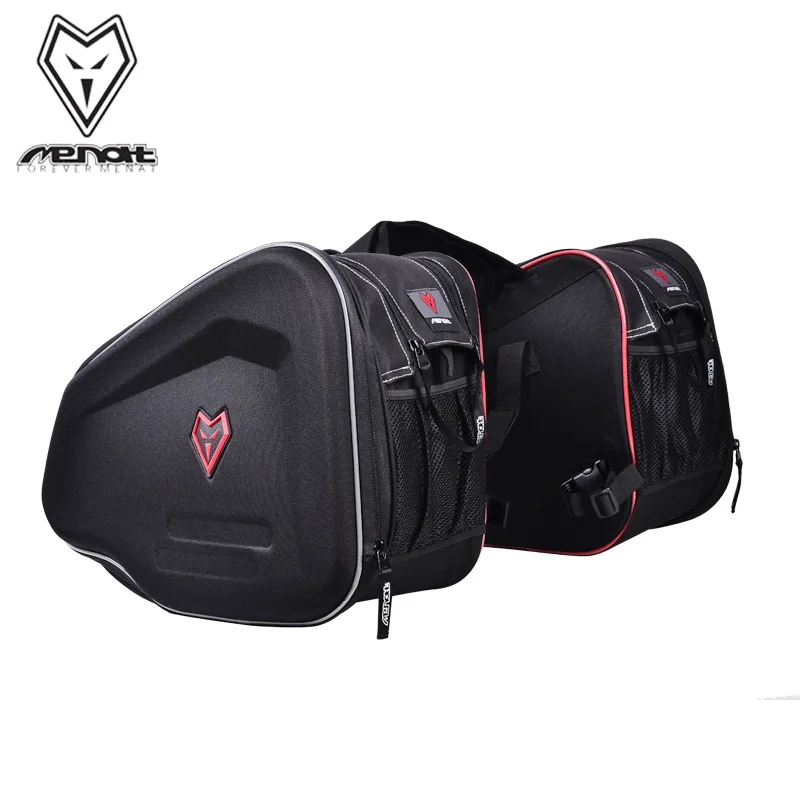 Menat Motorcycle Saddle Bags Expandable Dual Side Panniers Large Capacity Rear Luggage with Rain Covers for Touring
