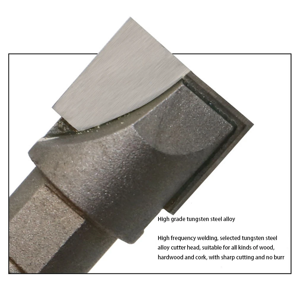 H-W 1PC 10MM Shank Milling Cutter Wood Carving Cleaning Bottom Router Bit Threaded Spiral Bottom Knife