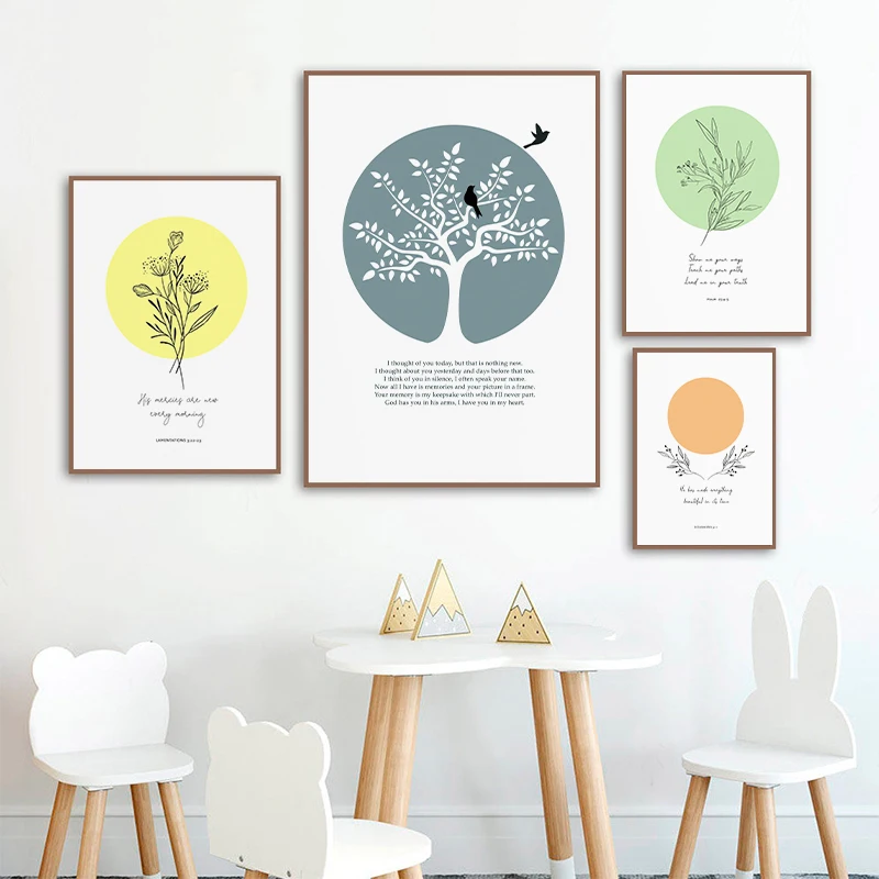 ملصق The Joy of the Lord is My Strength وطباعة نباتات نباتية مائية صورة فنية جدارية كهدية مسيحية لديكور المنزل #1