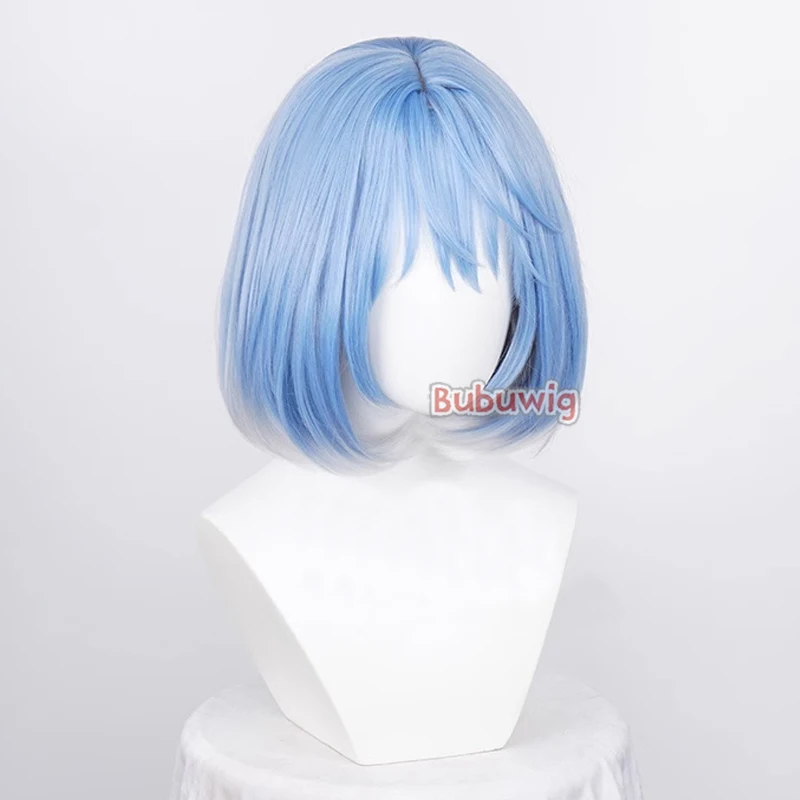 Bubuwig الشعر الاصطناعية Irelia تأثيري الباروكات لعبة LOL الخزف Irelia 35 سنتيمتر قصيرة مستقيم الأزرق مختلط رمادي بوبو شعر مستعار مقاومة للحرارة