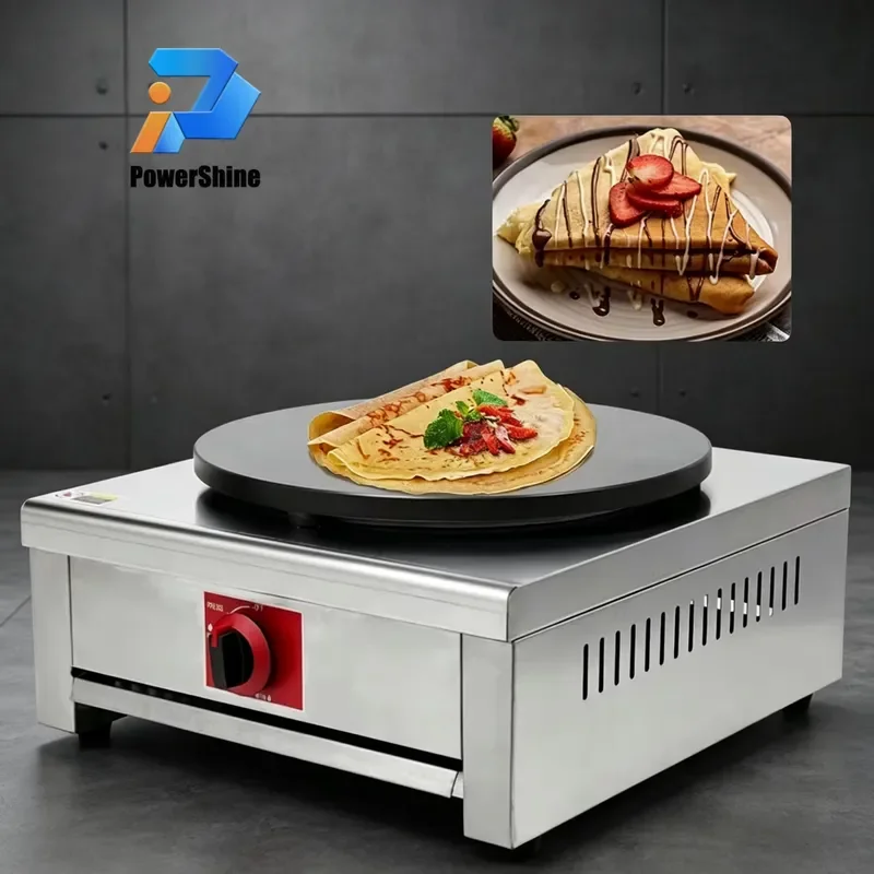 Professional Commercial Gas Pancake Maker Rotary Crepe Machine for Restaurant Home Use Heavy Duty Stainless Steel Cooking